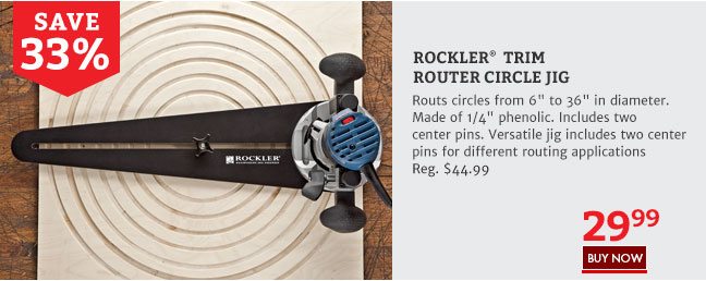 Save 33% on the Rockler Trim Router Circle Jig