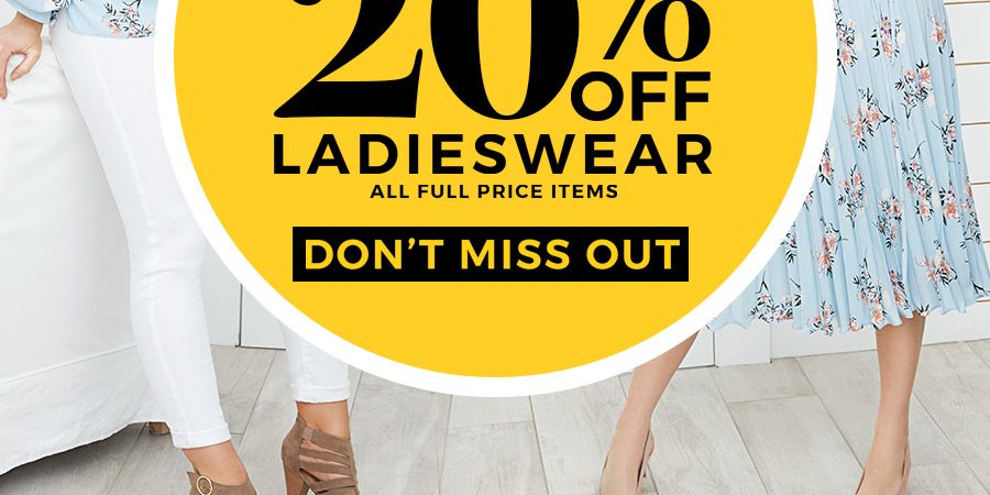20% Off Ladieswear