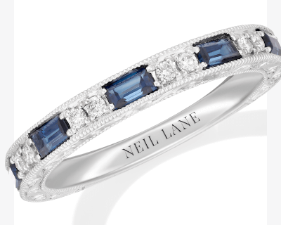 Neil Lane Sapphire Anniversary Band 1/6 ct tw Diamonds 14K Gold