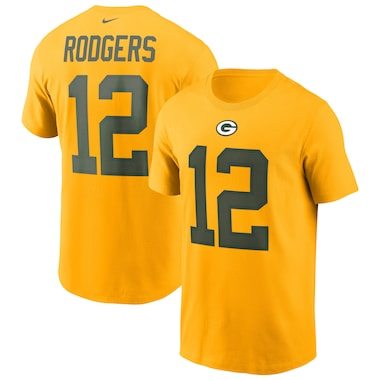 Aaron Rodgers Green Bay Packers Nike Name & Number T-Shirt - Gold