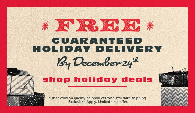 Free guaranteed holiday delivery 