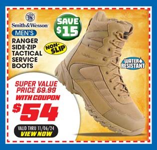 Smith & Wesson Ranger Side-Zip Water Resistant Men's Tactical Service Boots