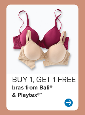 Buy one, get one free bras from Bali and Playtex.