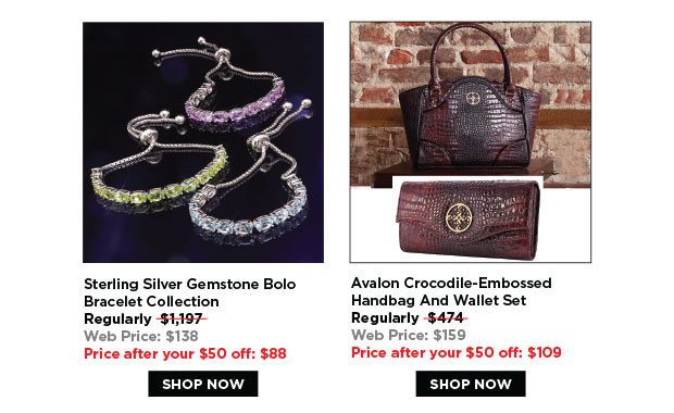 Client Favorites-Sterling Silver Gemstone Bolo and Avalon Handbag and Wallet Set