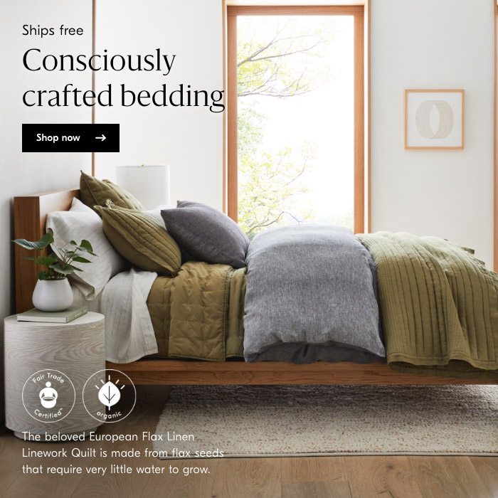 Consciously crafted bedding