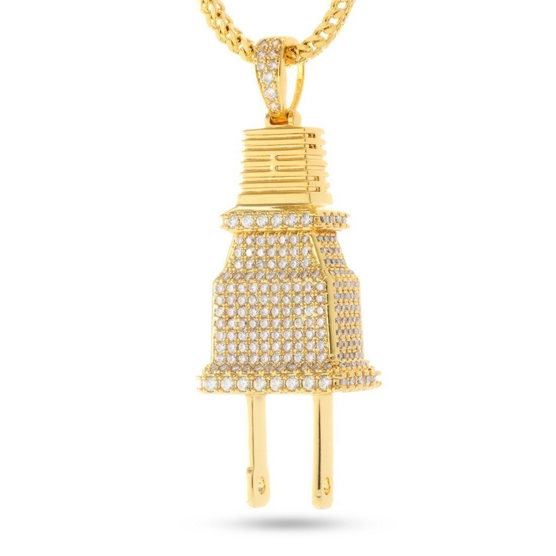 Image of The 14K Gold CZ Plug Necklace
