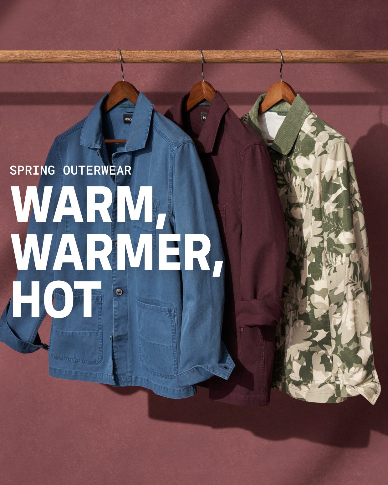 Spring Outerwear - Warm, Warmer, Hot