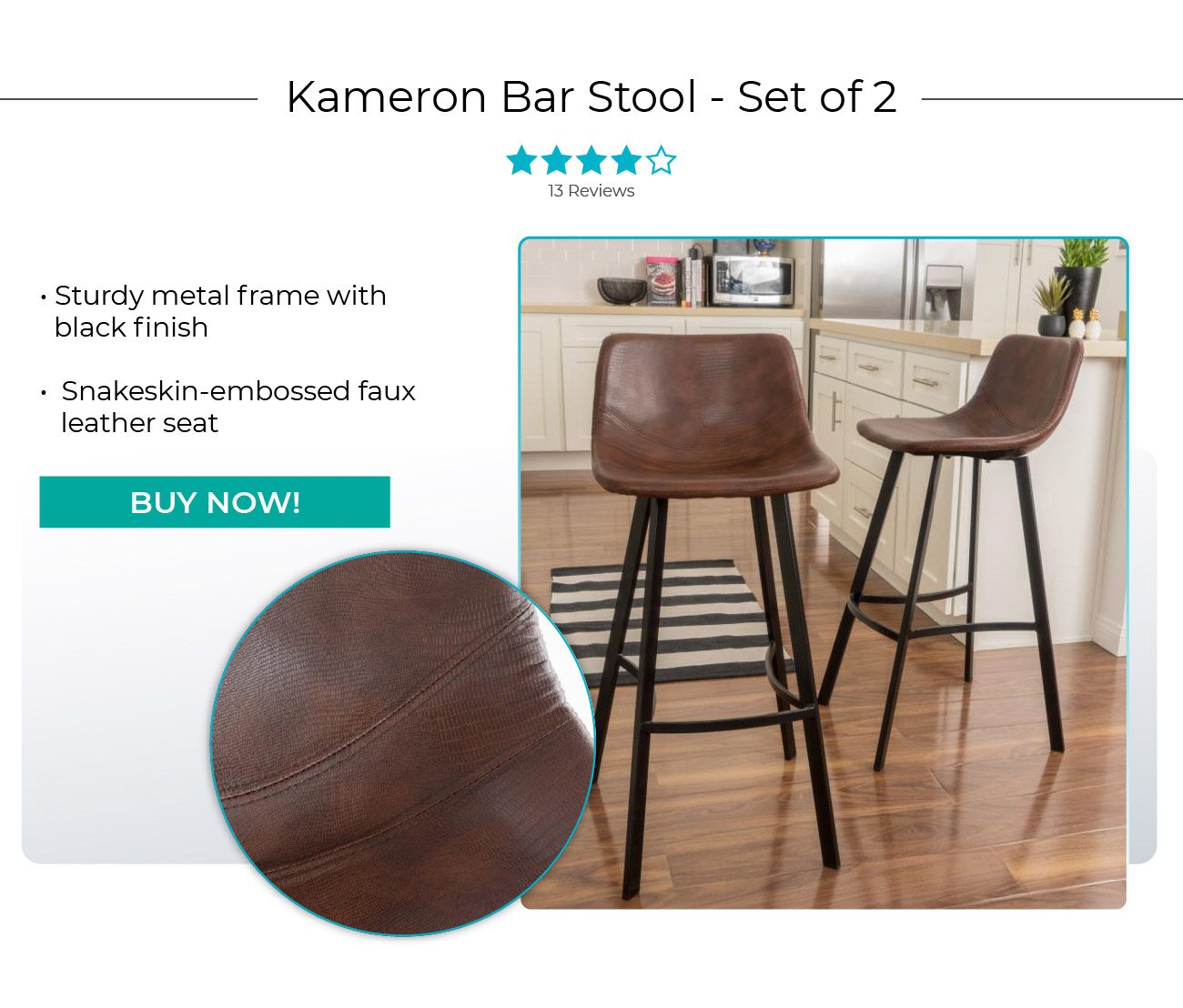 Kameron Bar Stool - Set of 2