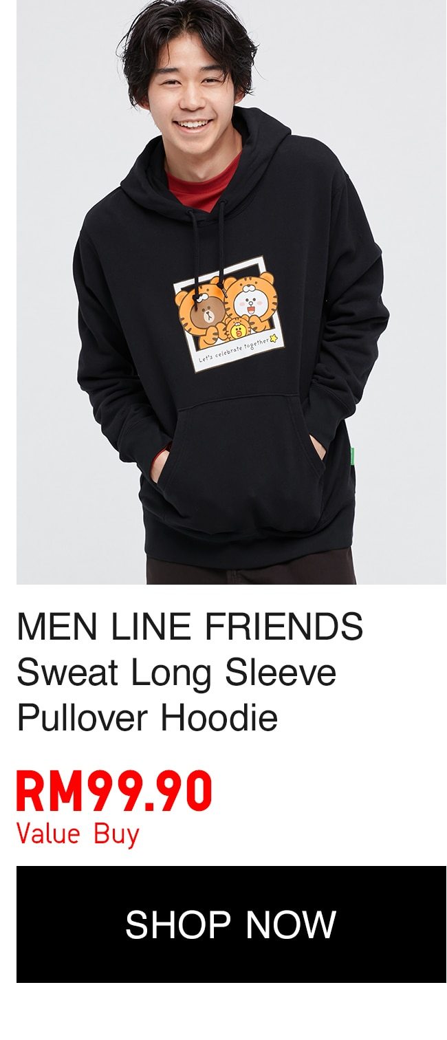 MEN LINE FRIENDS Sweat Long Sleeve Pullover Hoodie