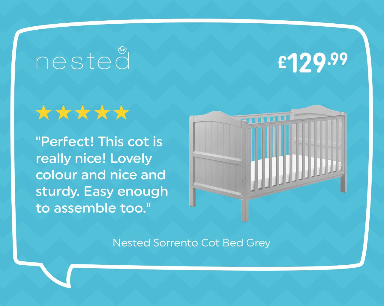 nested sorrento cot bed white