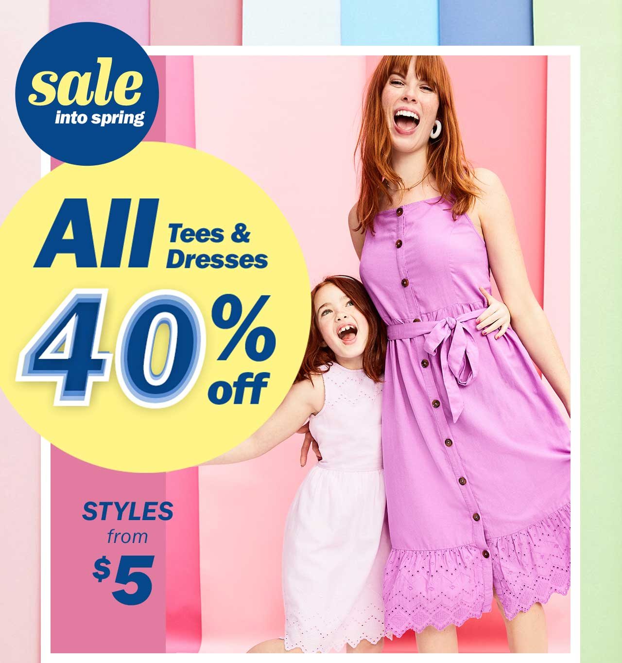 Sale into spring | All tees & dresses 40% off