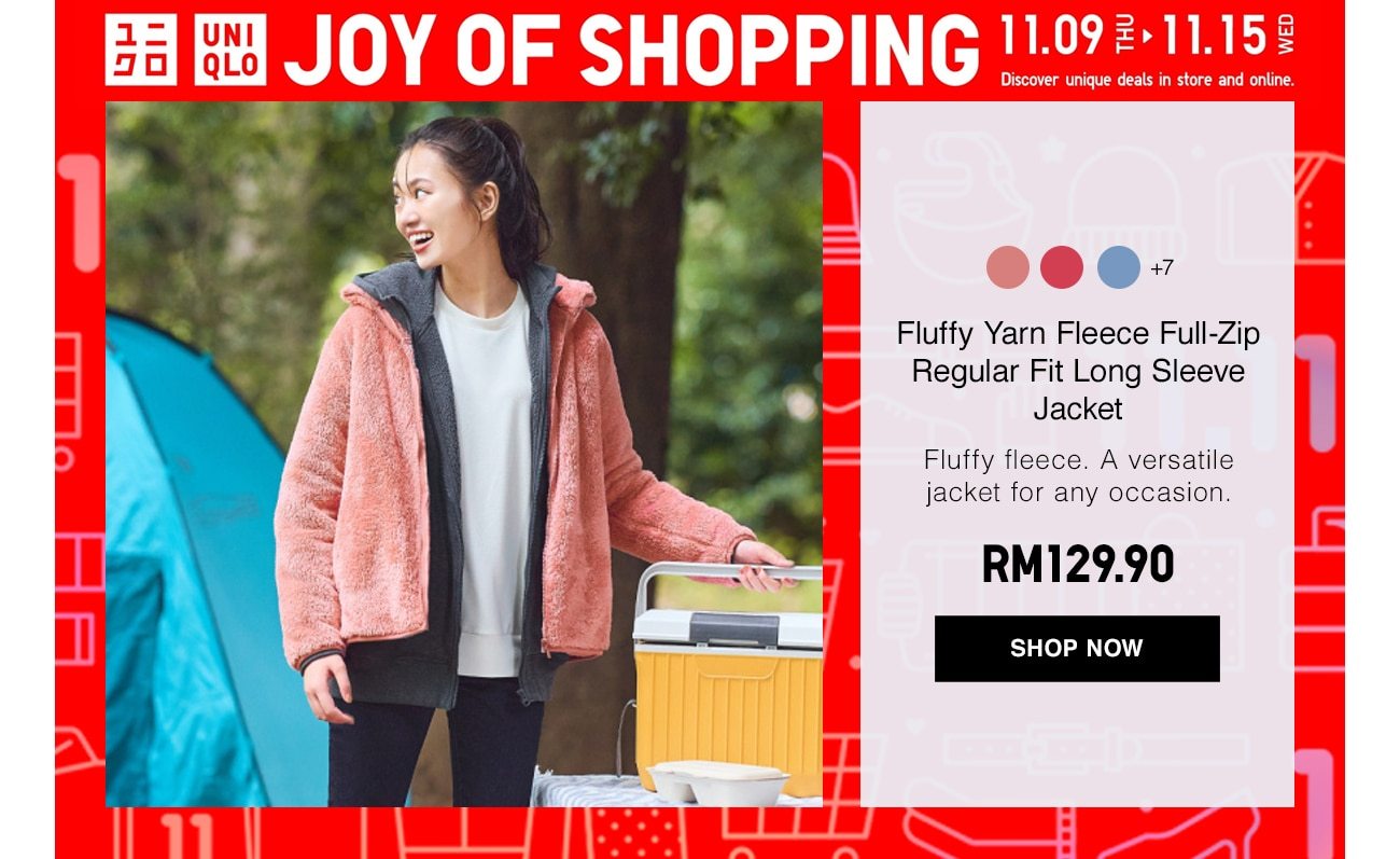 Fluffy Yarn Fleece Full-Zip Regular Fit Long Sleeve Jacket