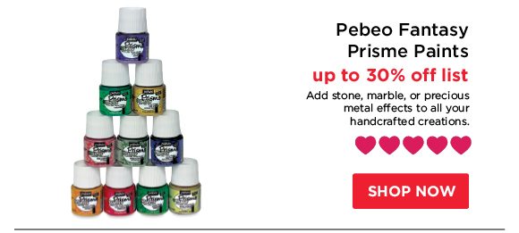 Pebeo Fantasy Prisme Paints - up to 30% off list - Add stone, marble, or precious metal effects to all your handcrafted creations.