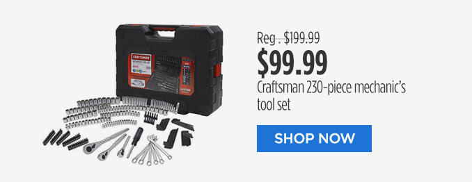 Reg. $199.99 | $99.99 Craftsman 230-piece mechanic's tool set | SHOP NOW