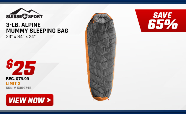 Suisse Sport 3-lb. Alpine Mummy Sleeping Bag