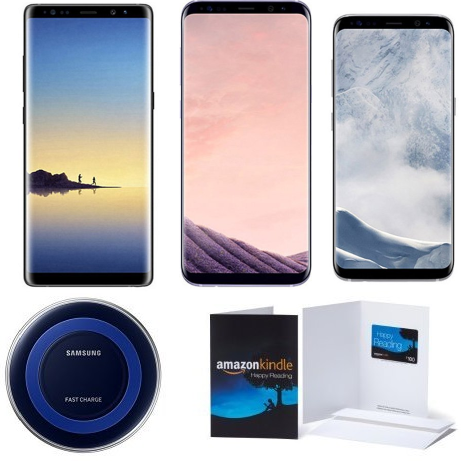 + Qi Wireless Charger on Galaxy S8 / S8+ / Note8 Unlocked Smartphones