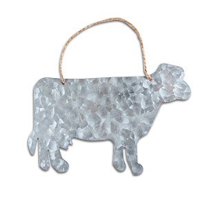 Galvanized Metal Cow Sign