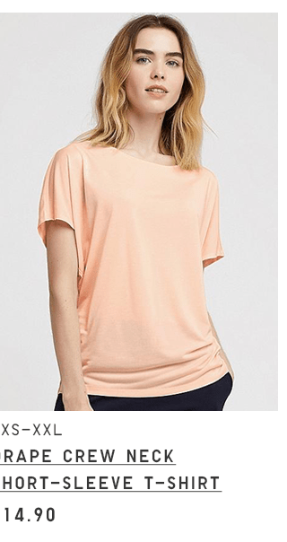 BODY8 - WOMEN DRAPE CREW NECK SHORT-SLEEVE T-SHIRT