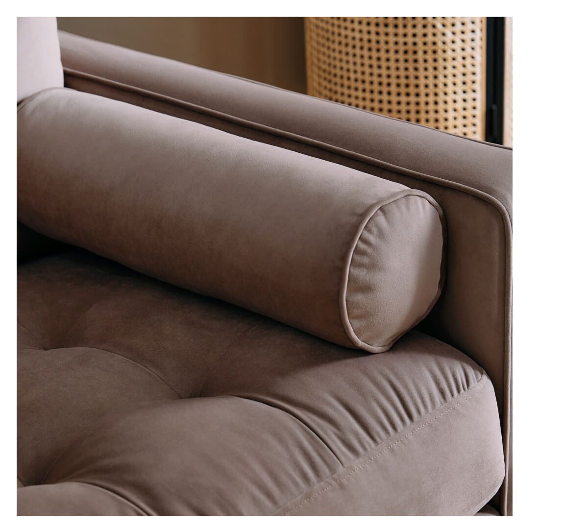 Shop Scott Loveseat Matt Velvet Taupe Grey