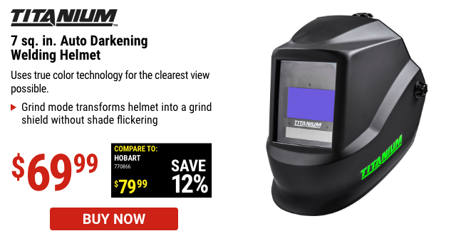 7 sq. in. Auto Darkening Welding Helmet