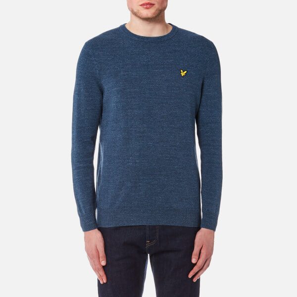 Lyle & Scott Men's Crew Neck Cotton Linen Knitted Jumper