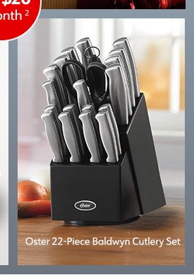 Oster 22-Piece Baldwyn Cutlery Set - Perfect gift for home chefs this Christmas