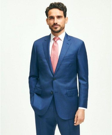 Traditional Fit Wool Sharkskin 1818 Suit