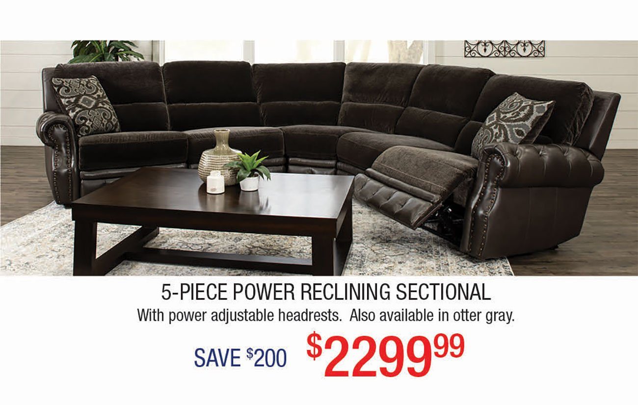 Brown-Power-Reclining-Sectional