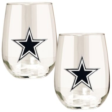 Dallas Cowboys 15oz. Stemless Wine Glass Set