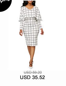 V Neck Grid Print Cape White Sheath Dress