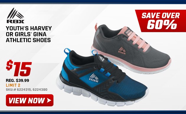 RBX Youth's Harvey or Girls' Gina Athletic Shoes