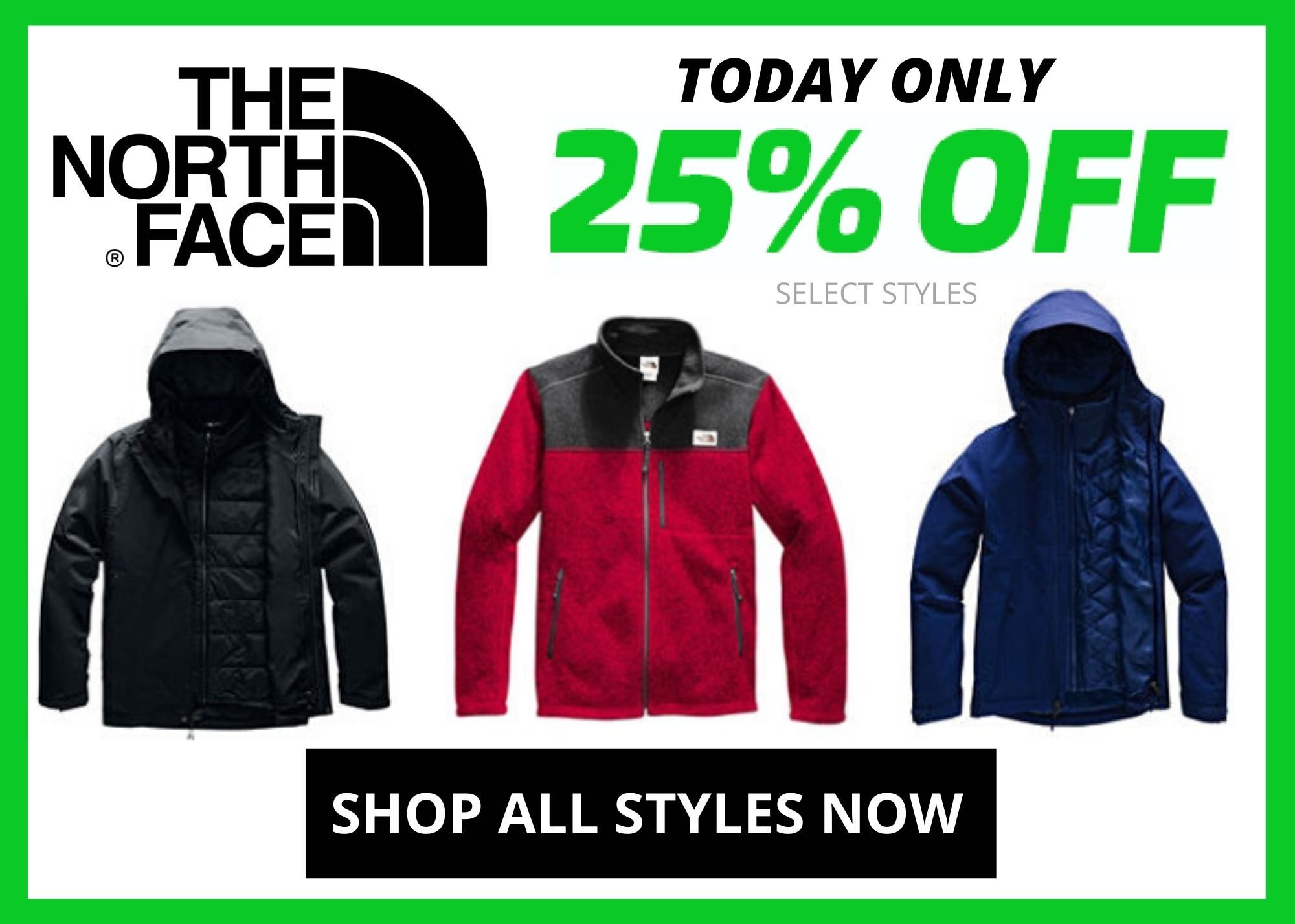 north face 25 off