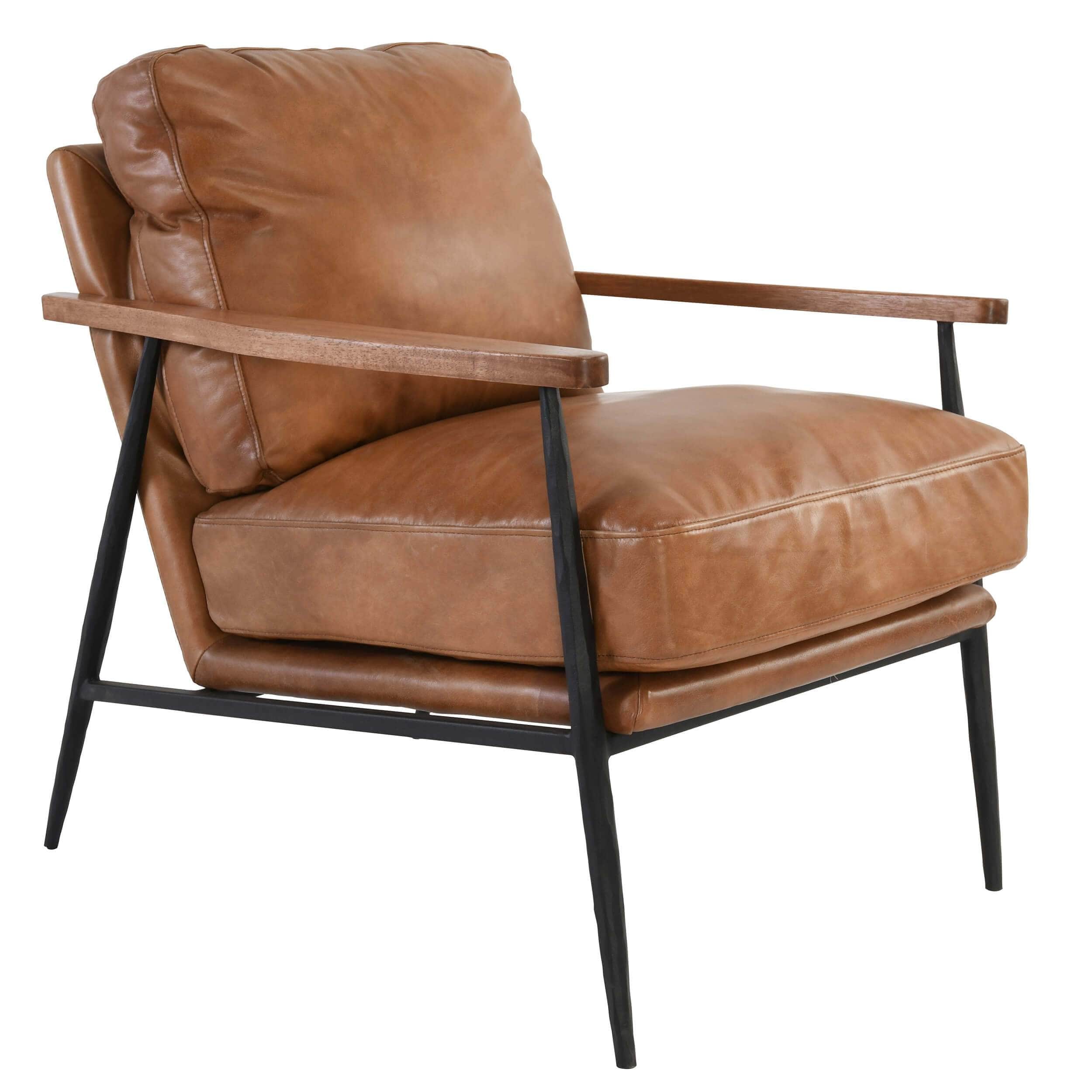 Image of Christopher Leather Club Chair, Tan