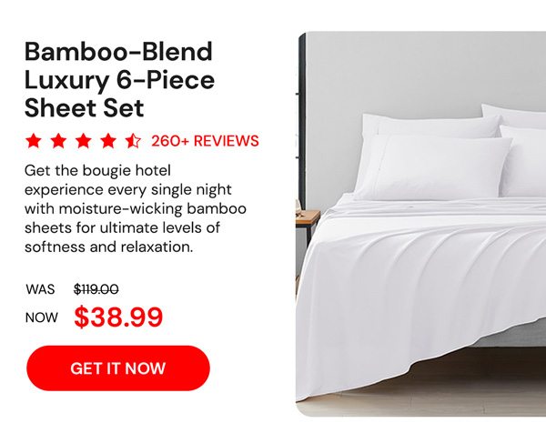 Bamboo-Blend Luxury 6-Piece Sheet Set