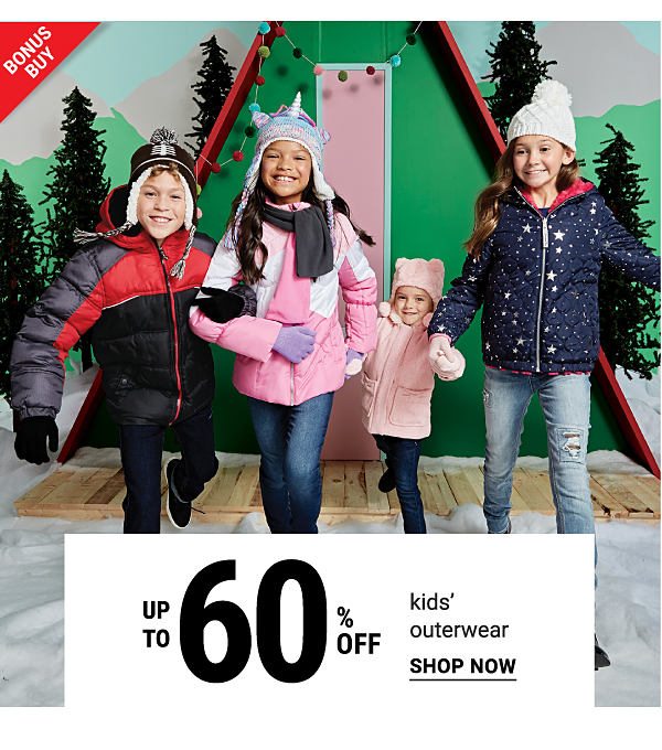 Bonus Buy! Up to 60% off Kids' Outerwear - Shop now