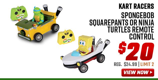 Kart Racers SpongeBob Squarepants or Ninja Turtles Remote Control