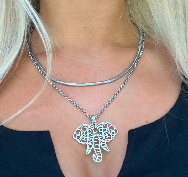 Filigree Elephant Adjustable Necklace | Shop Now