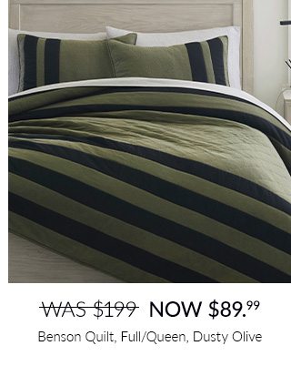 BENSON QUILT, FULL/QUEEN, DUSTY OLIVE
