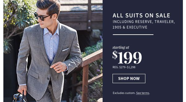 All Suits on Sale starting at $199