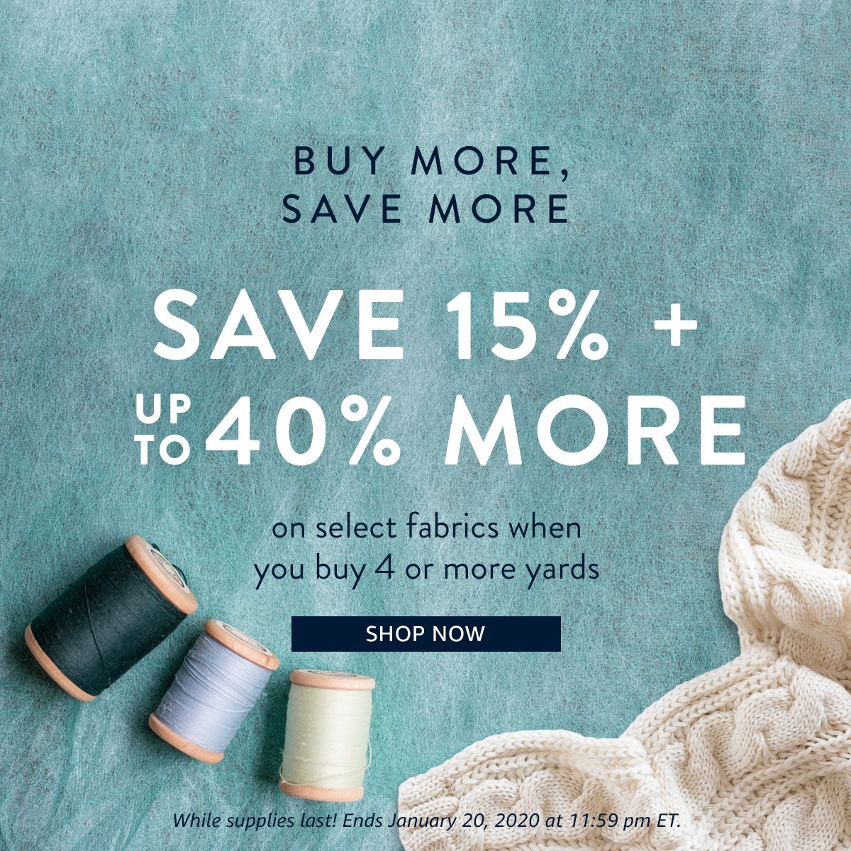 BUY MORE, SAVE MORE | SAVE 15% + UP TO 40% MORE | SHOP NOW | While supplies last! Ends January 20, 2020 at 11:59 pm ET.