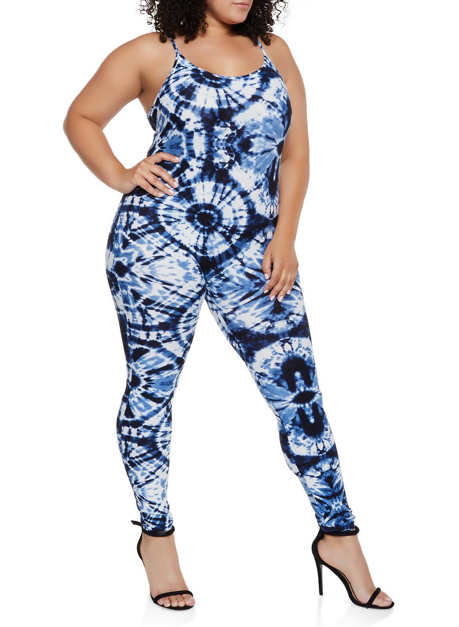 Plus Size Tie Dye Catsuit