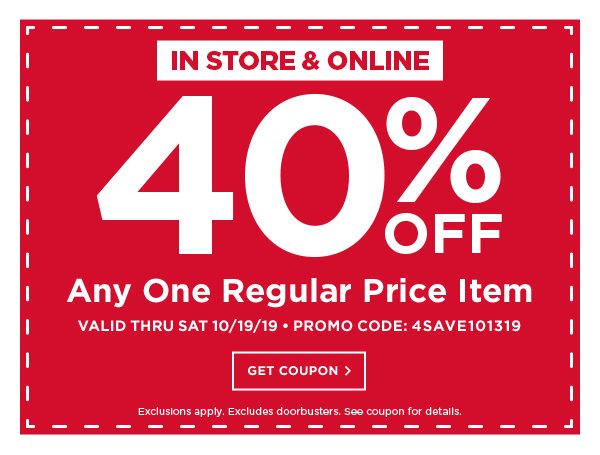 40% off ALL Regular Priced Purchases at Michael's