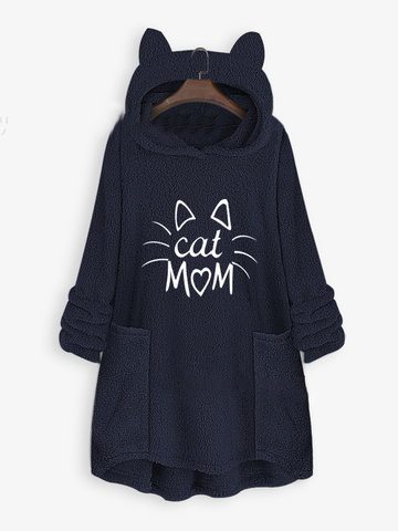 Letters Embroidered Hoodies