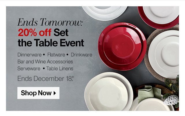 20% off Set the Table Event