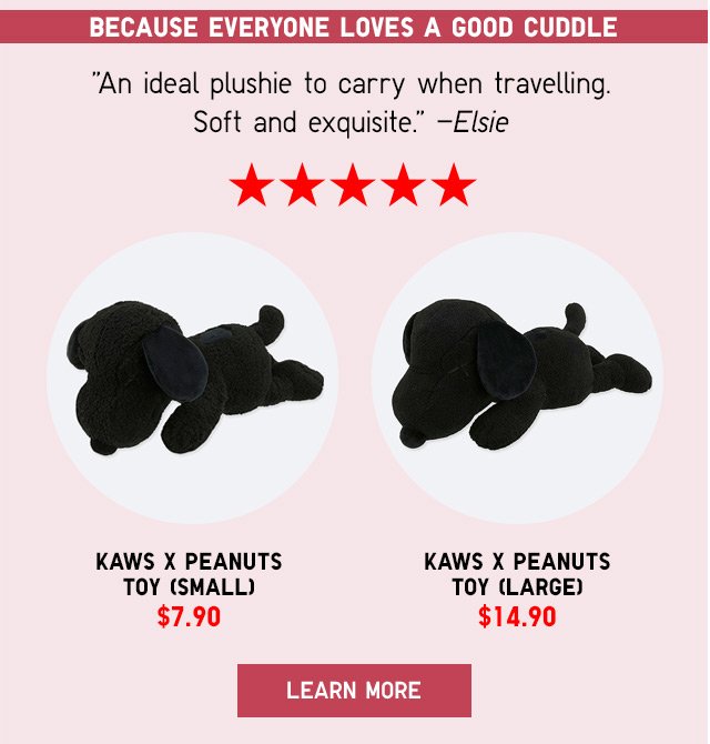 KAWS X PEANUTS TOY - NOW $7.90 (SMALL) / $14.90 (LARGE) - SHOP NOW