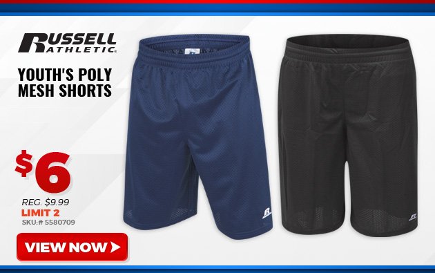 RUSSELL ATHLETIC YOUTH'S POLY MESH SHORTS