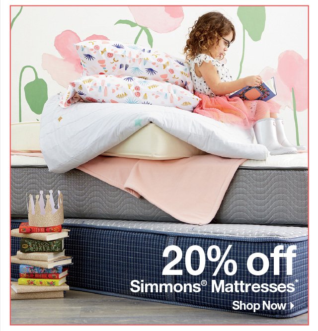 20% off Simmons® Mattresses SHOP NOW >