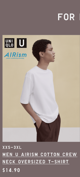 PDP5 - MEN U AIRISM COTTON CREW NECK OVERSIZED T-SHIRT