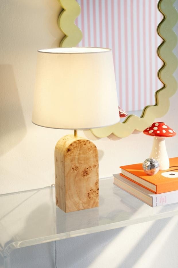 Burl Wood Table Lamp