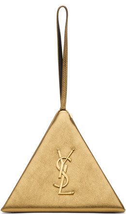 Saint Laurent - Gold Pyramid Triangle Box Bag